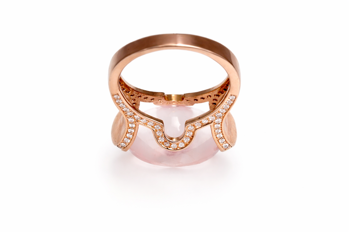 Rose Quartz - White Topaz Ring