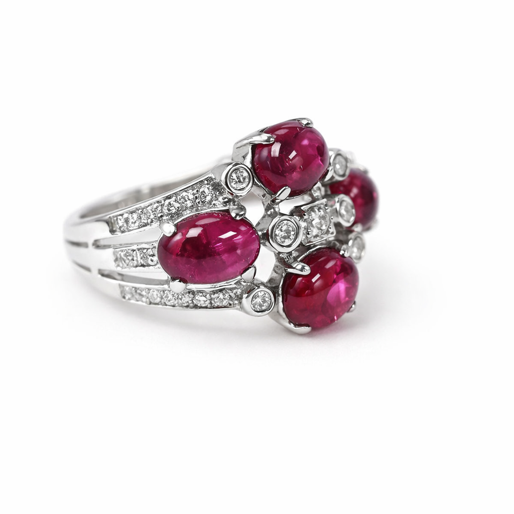 Tourmaline - White topaz Ring