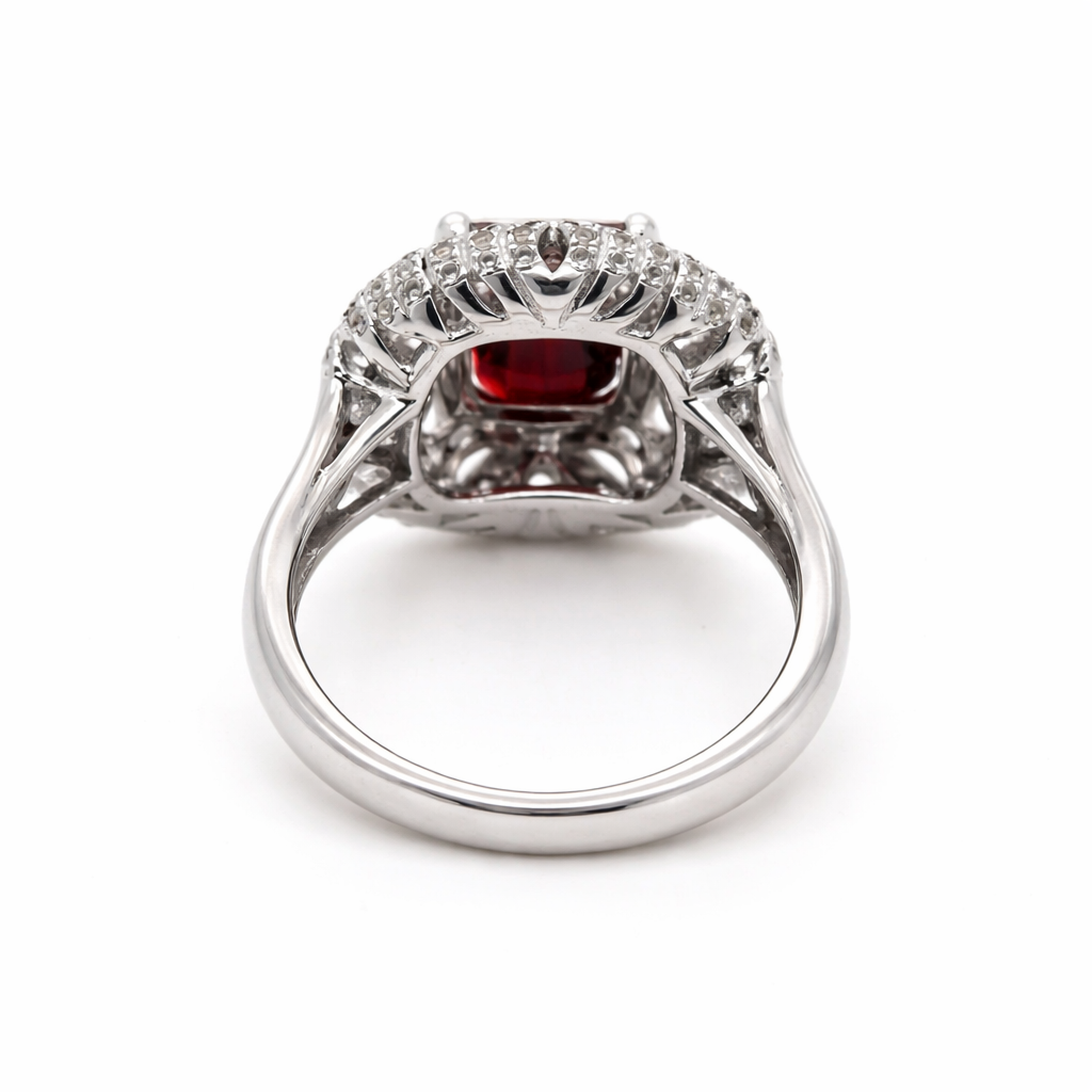 Wine Garnet - White Topaz Ring