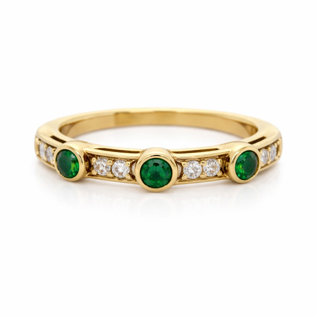 Tsavorite - Diamond Ring