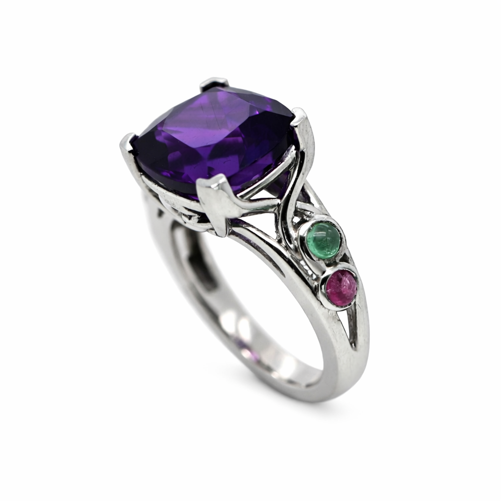 Gorgeous Amethyst- Tourmaline Ring
