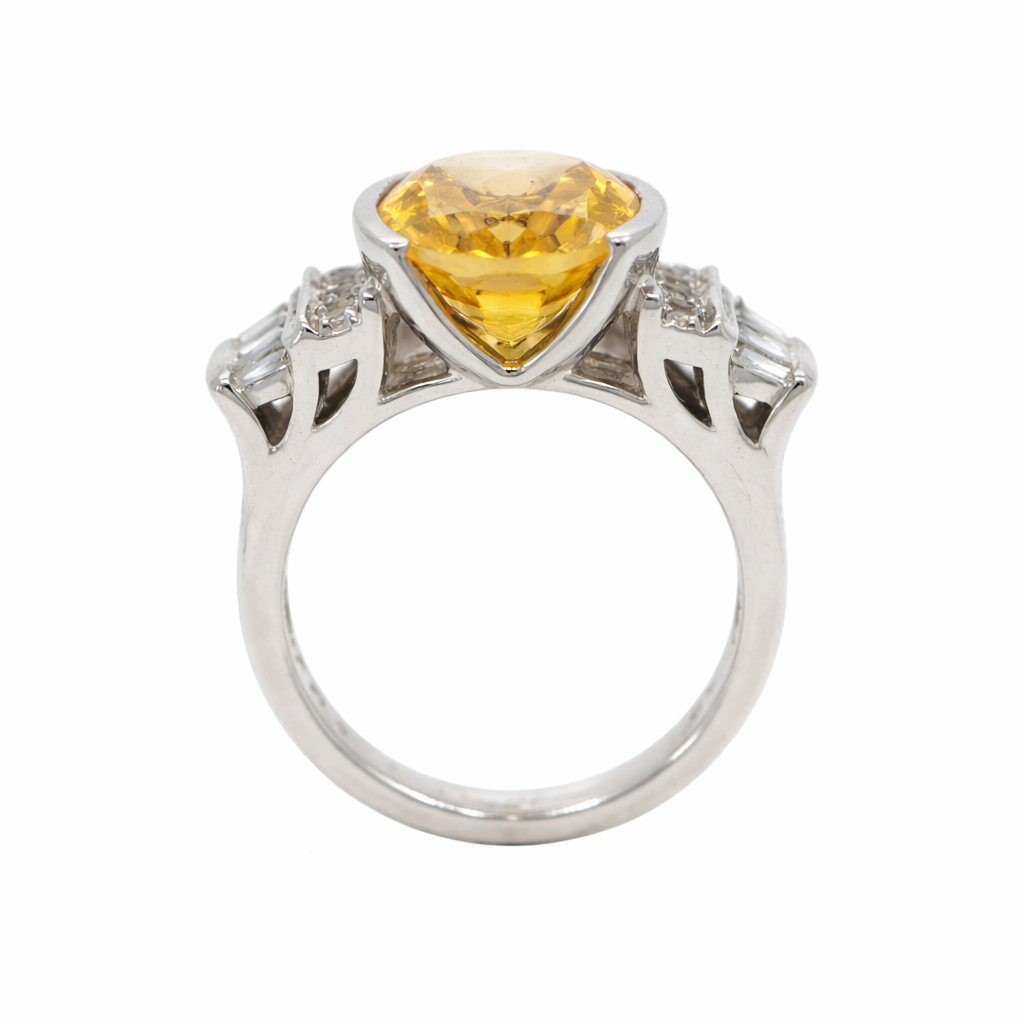 Citrine - Cubic Zirconia - White Topaz Ring