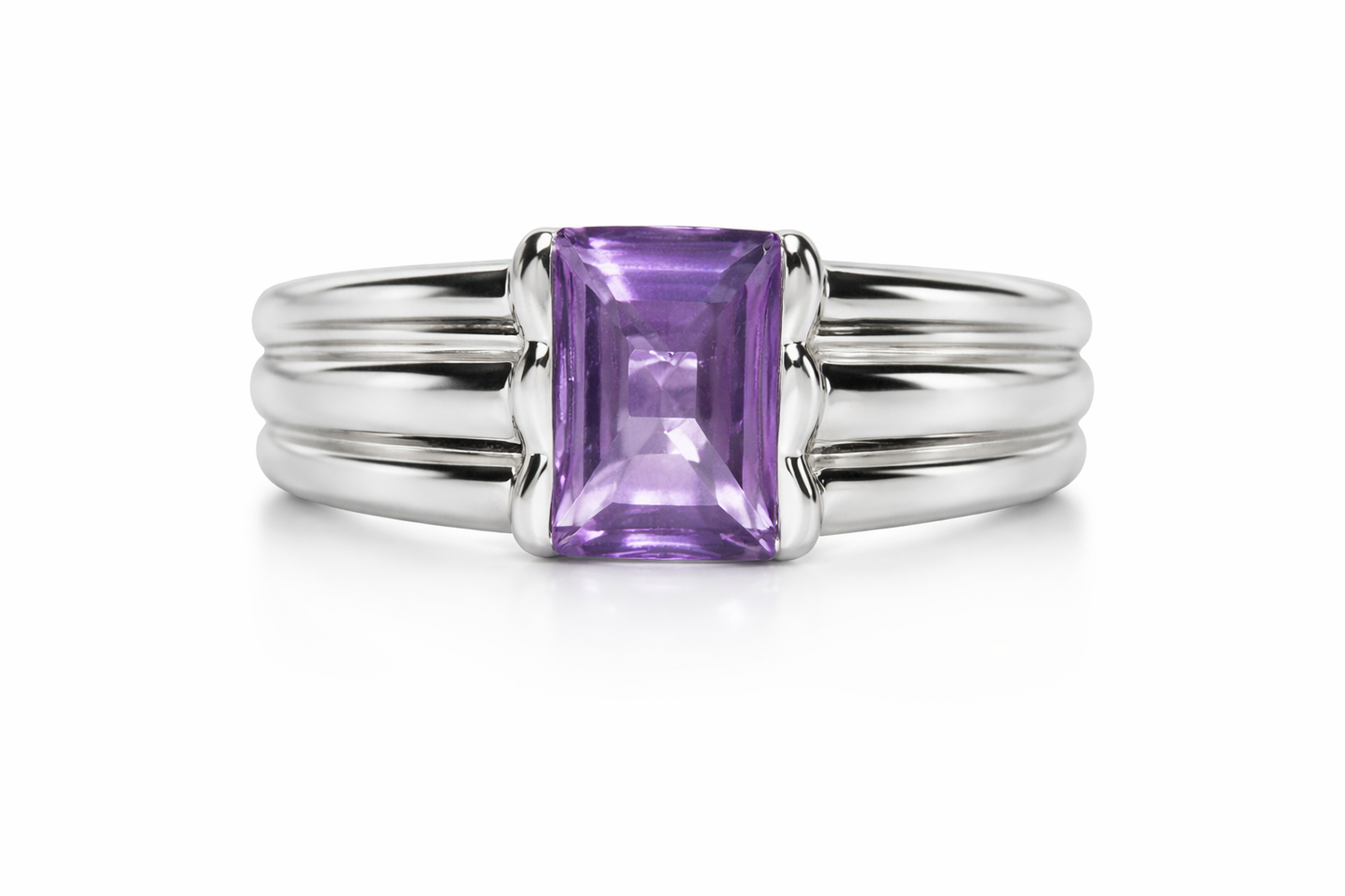 DOT925 Sterling Silver - Amethyst - Solitate Ring DOT