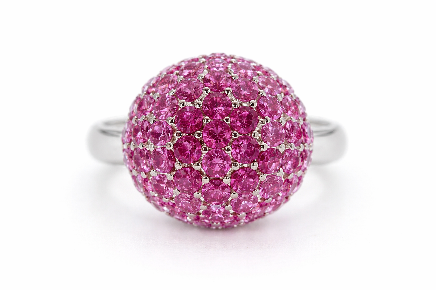DOT925 Sterling Silver - Colors Of Pink Corandum Ring DOT