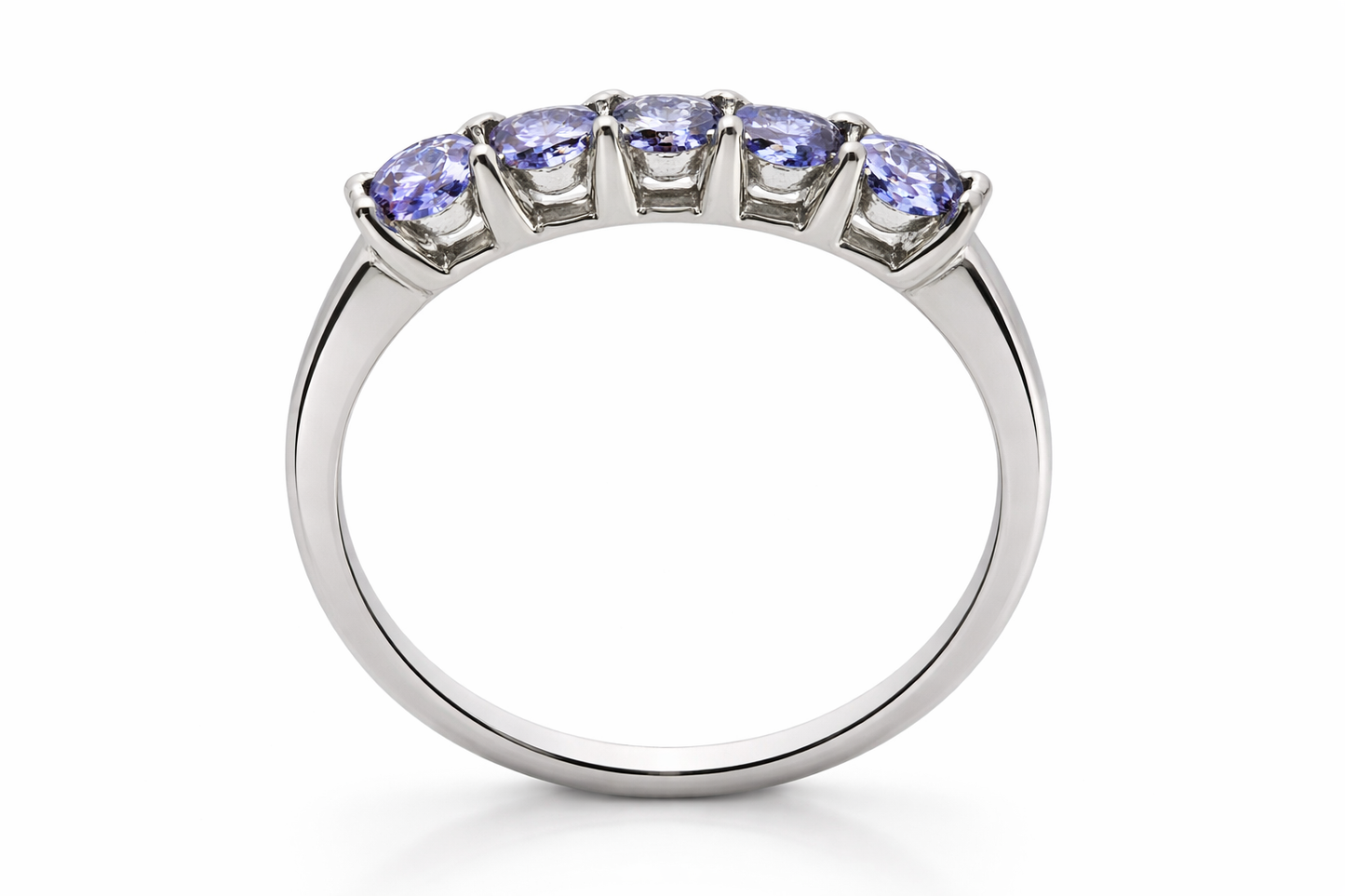 Tanzanite - White Topaz Silver Ring