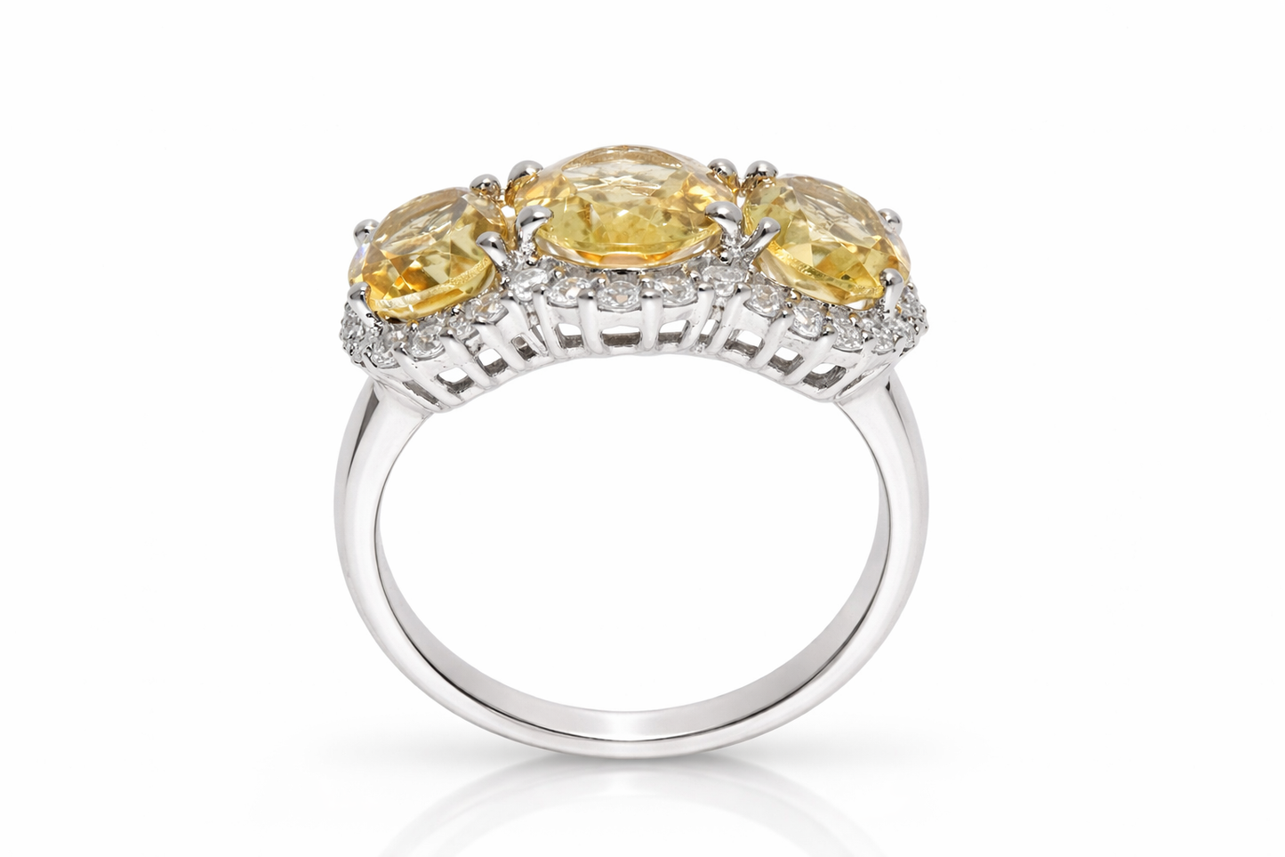 DOT925 Sterling Silver - Citrine - White Topaz Ring DOT