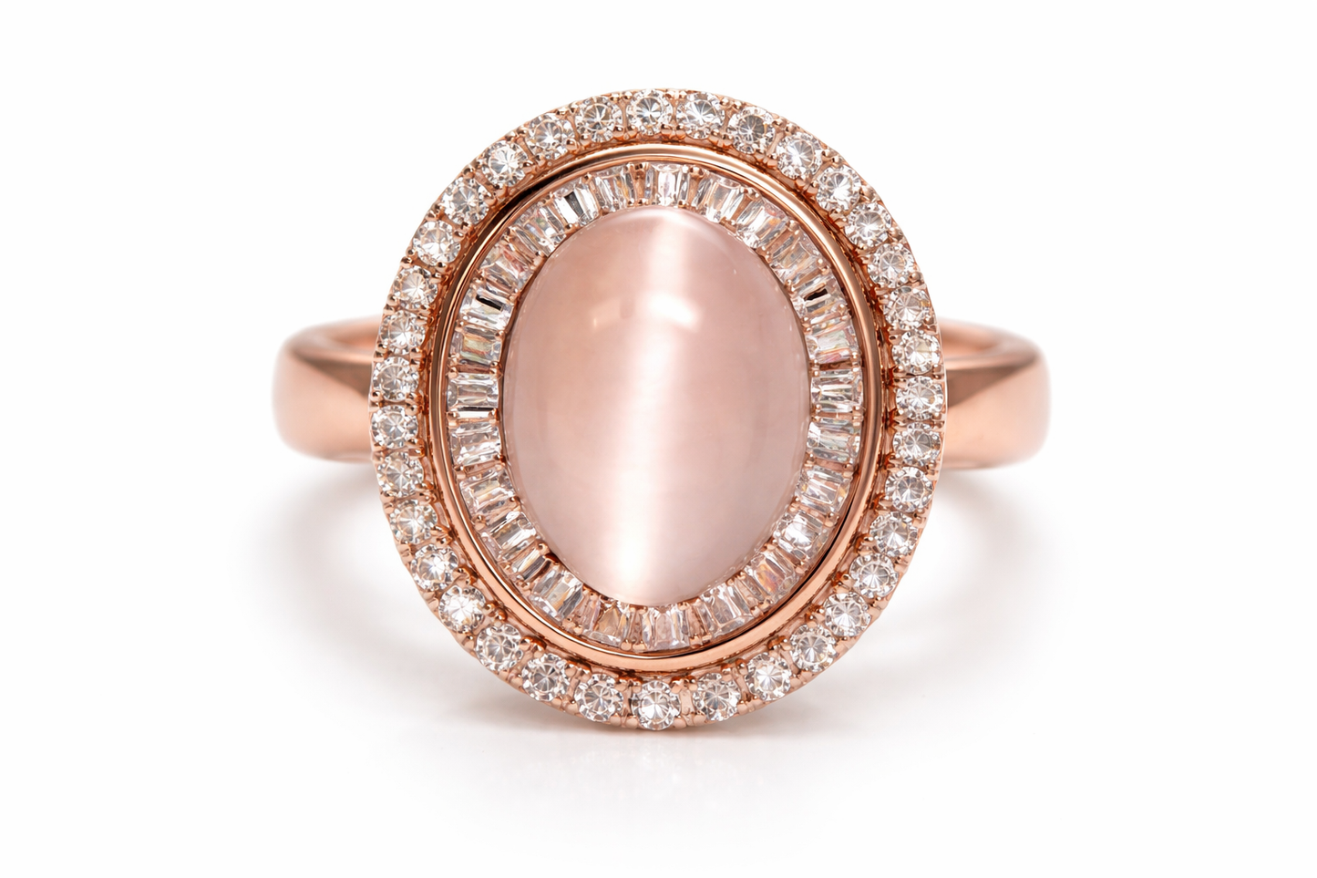 Moonstone - White Topaz Ring
