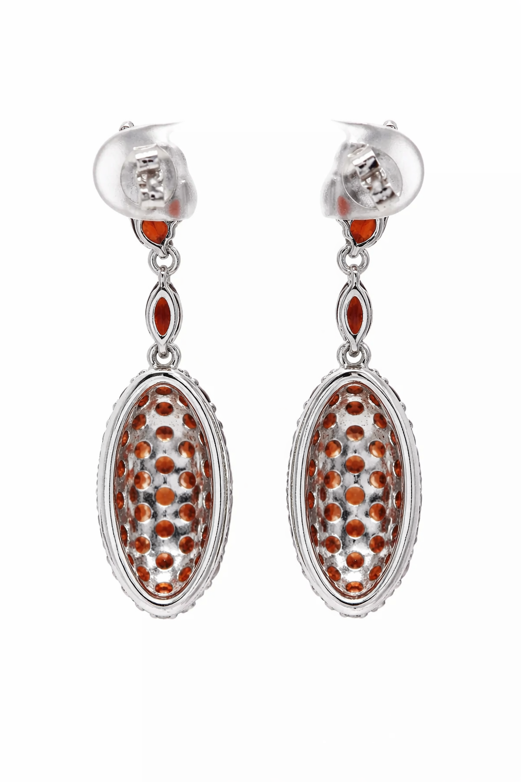 925 Sterling Silver Garnet Earring ( 6.60 cts)