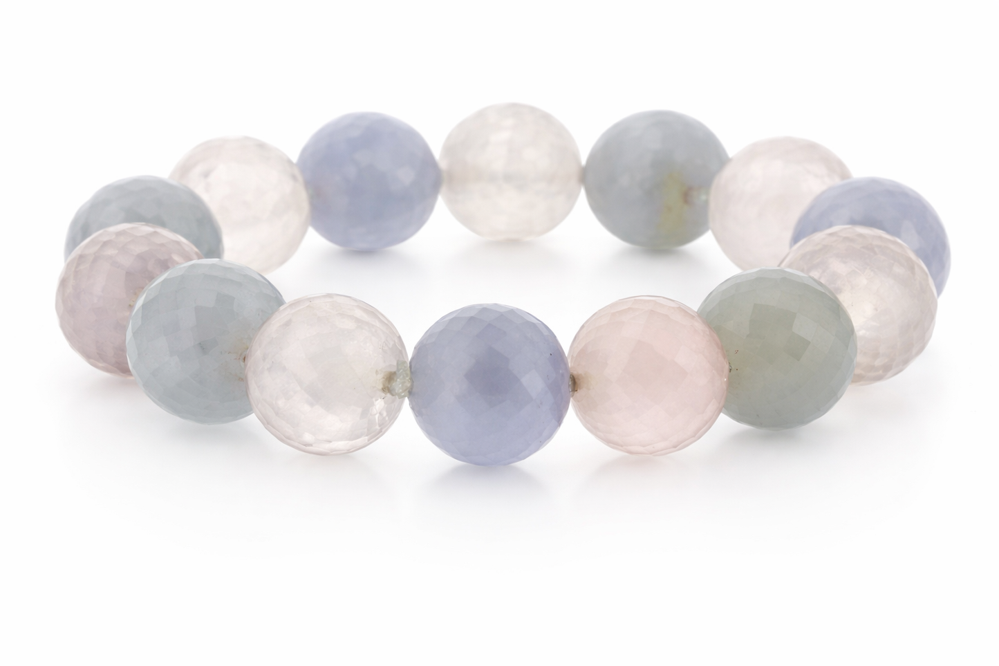 Rose Quartz - Blue Chalcedony Stretch Bracelet -190DOT00 cts