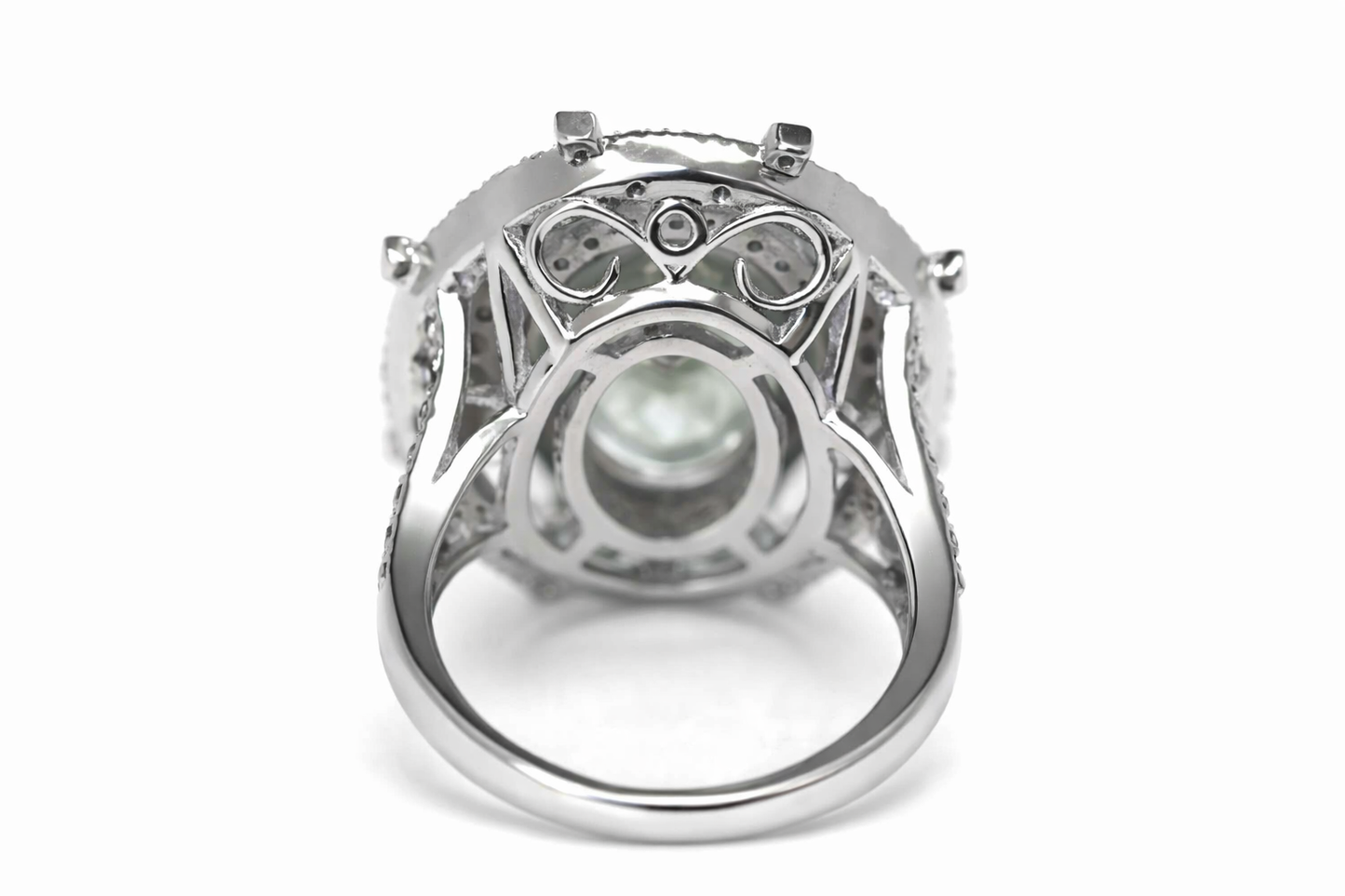 Green Amethyst / White Topaz / Silver Ring