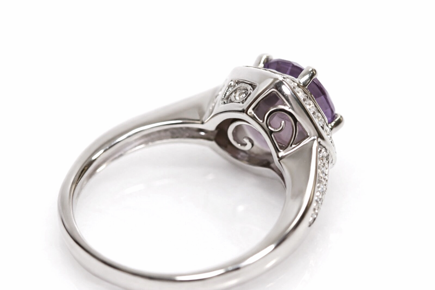 Amethyst / White Topaz Silver Ring