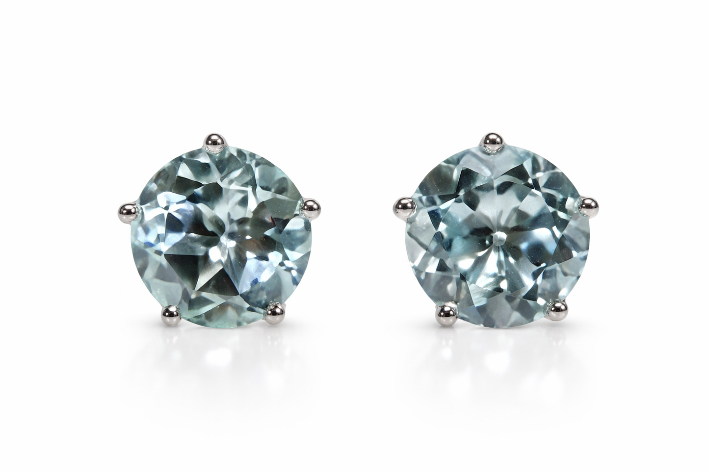 925 Aquamarine Stud Earrings - 3.50 cts