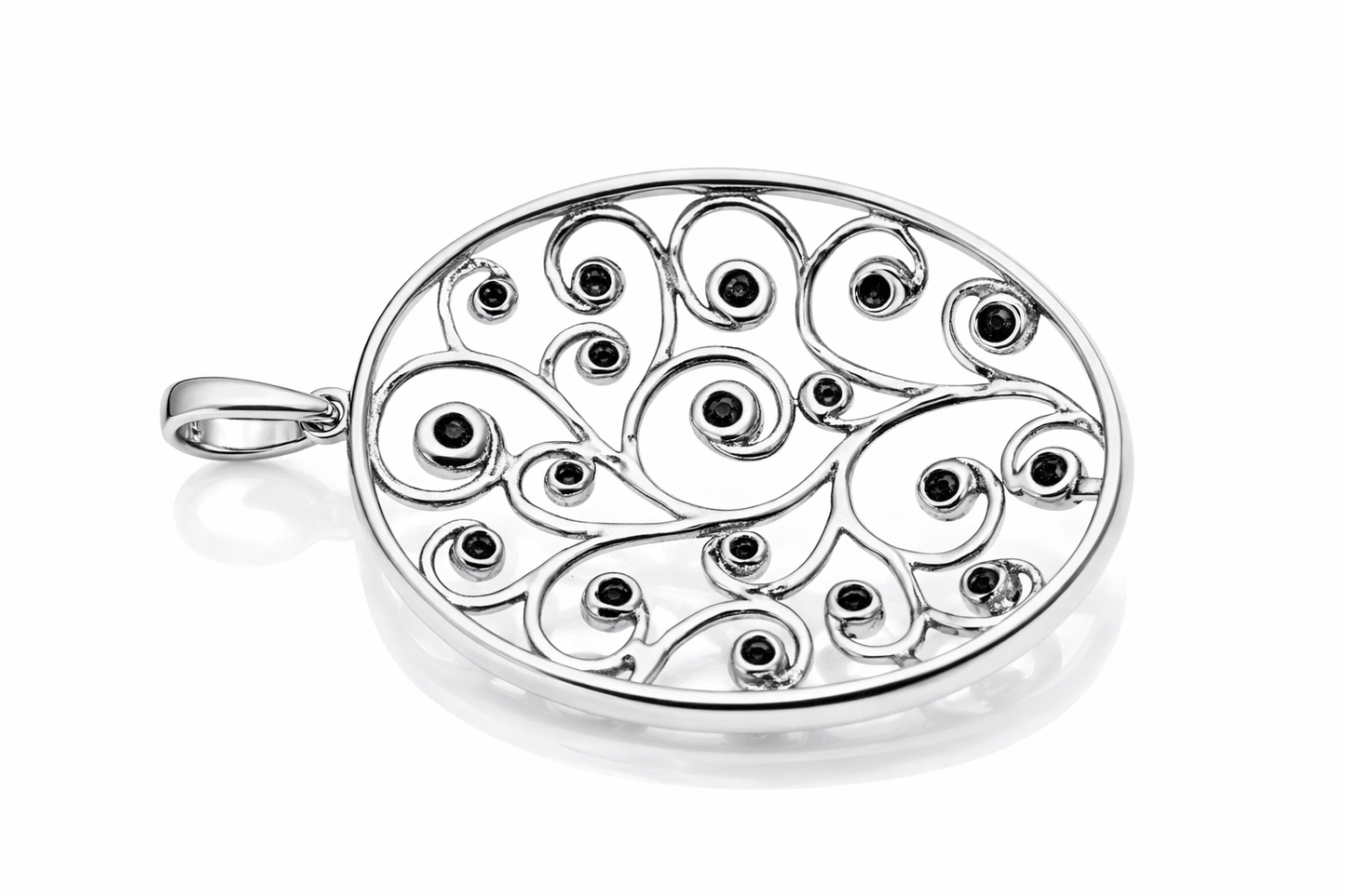 925 Sterling Silver Black Spinel Pendant ( 1.39 cts)