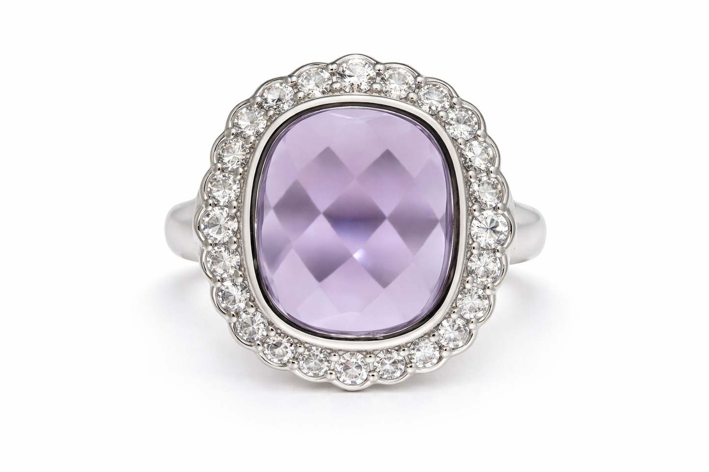 925 Rose De France - White Topaz Ring - 6.57 cts