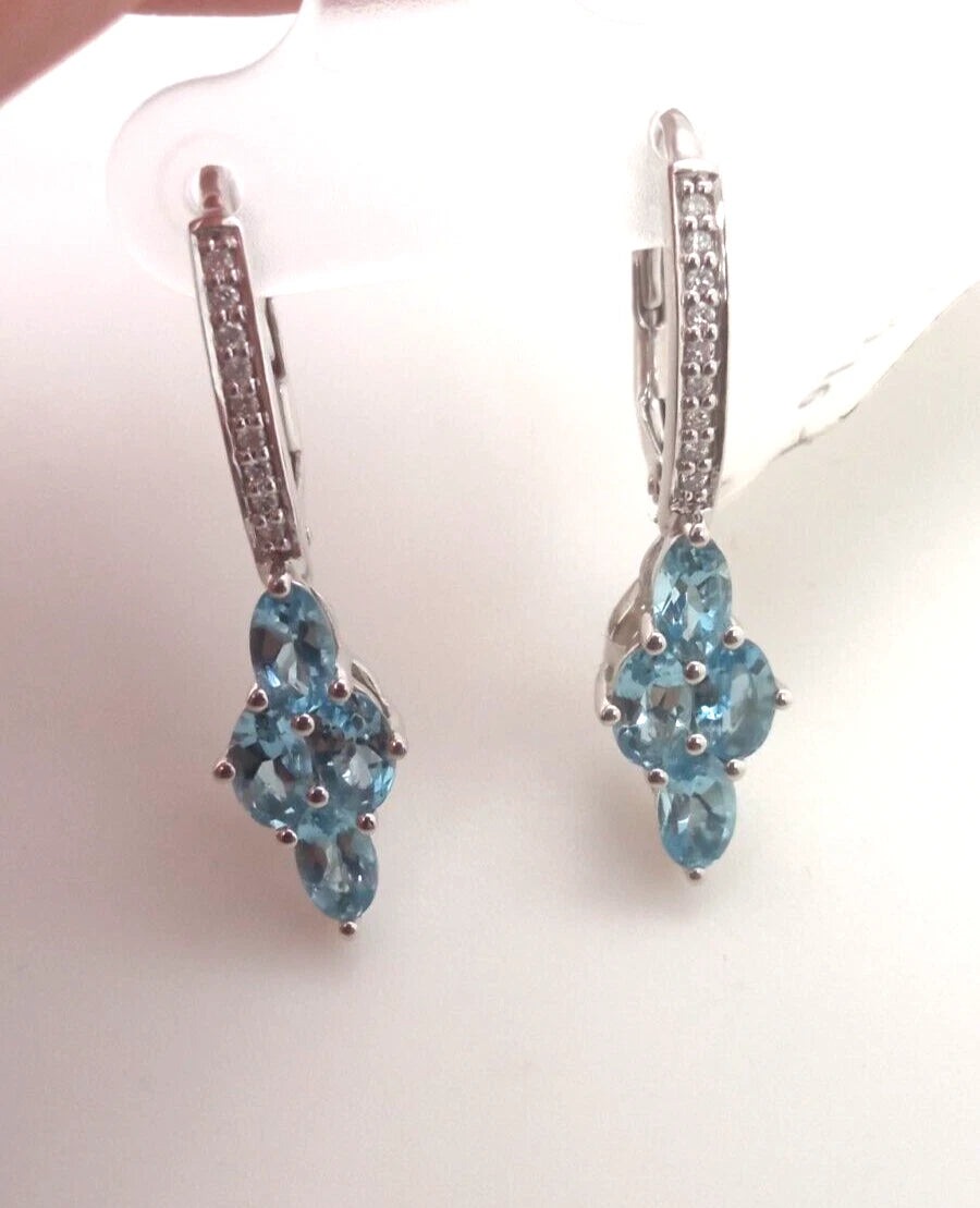 Santa Maria AQ- Diamond Lever back Earring