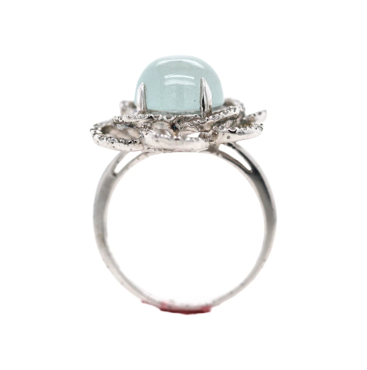 .925 Sterling Silver / Moonstone / White Topaz Ring .