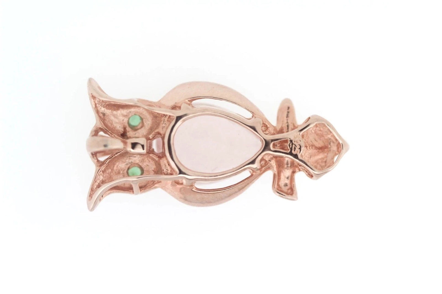 925 Rose Vermeil - Rose Quartz - Chrome Diopside - White Topaz Pendant -4DOT84 cts