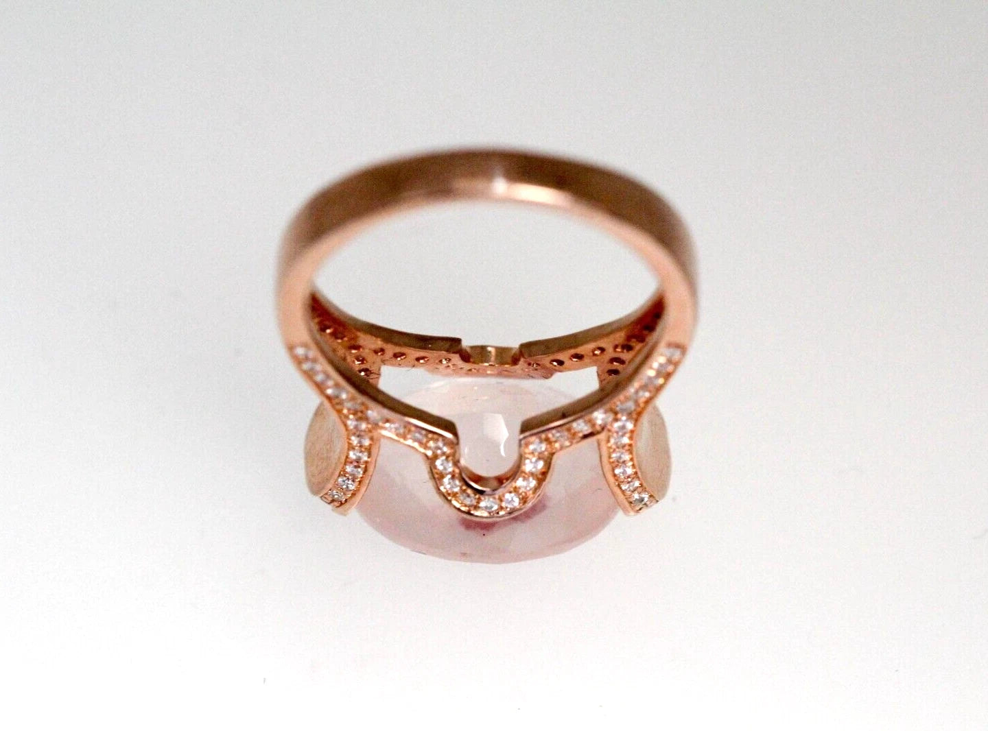 Rose Quartz - White Topaz Ring