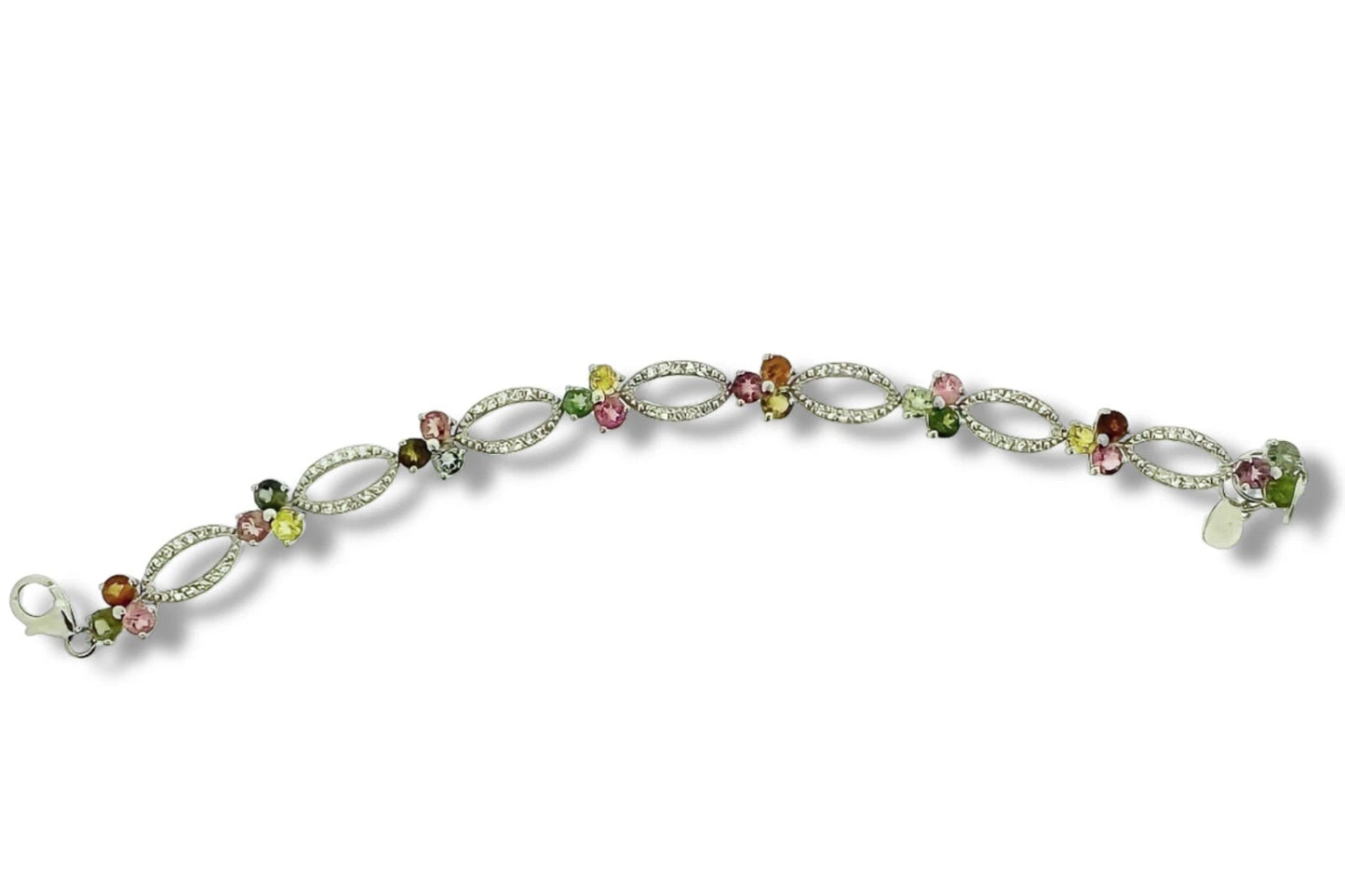 925 Tourmaline-White Topaz bracelet 7DOT25 CT’s