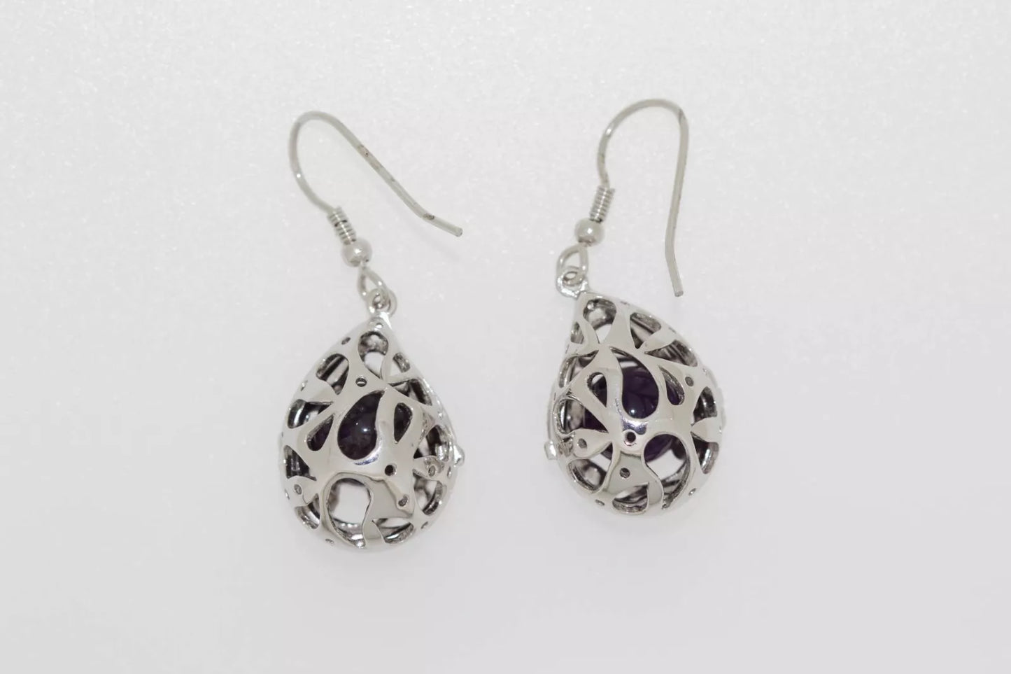 925 Agate - White Topaz Earrings - 3DOT25 cts