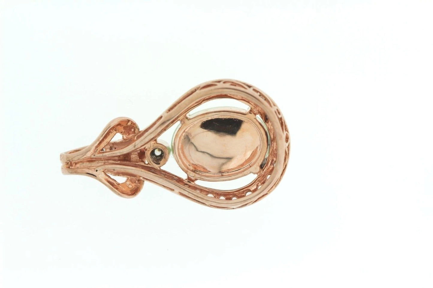 925 Rose Vermeil Prehnite - White Topaz Pendant -6DOT40 cts