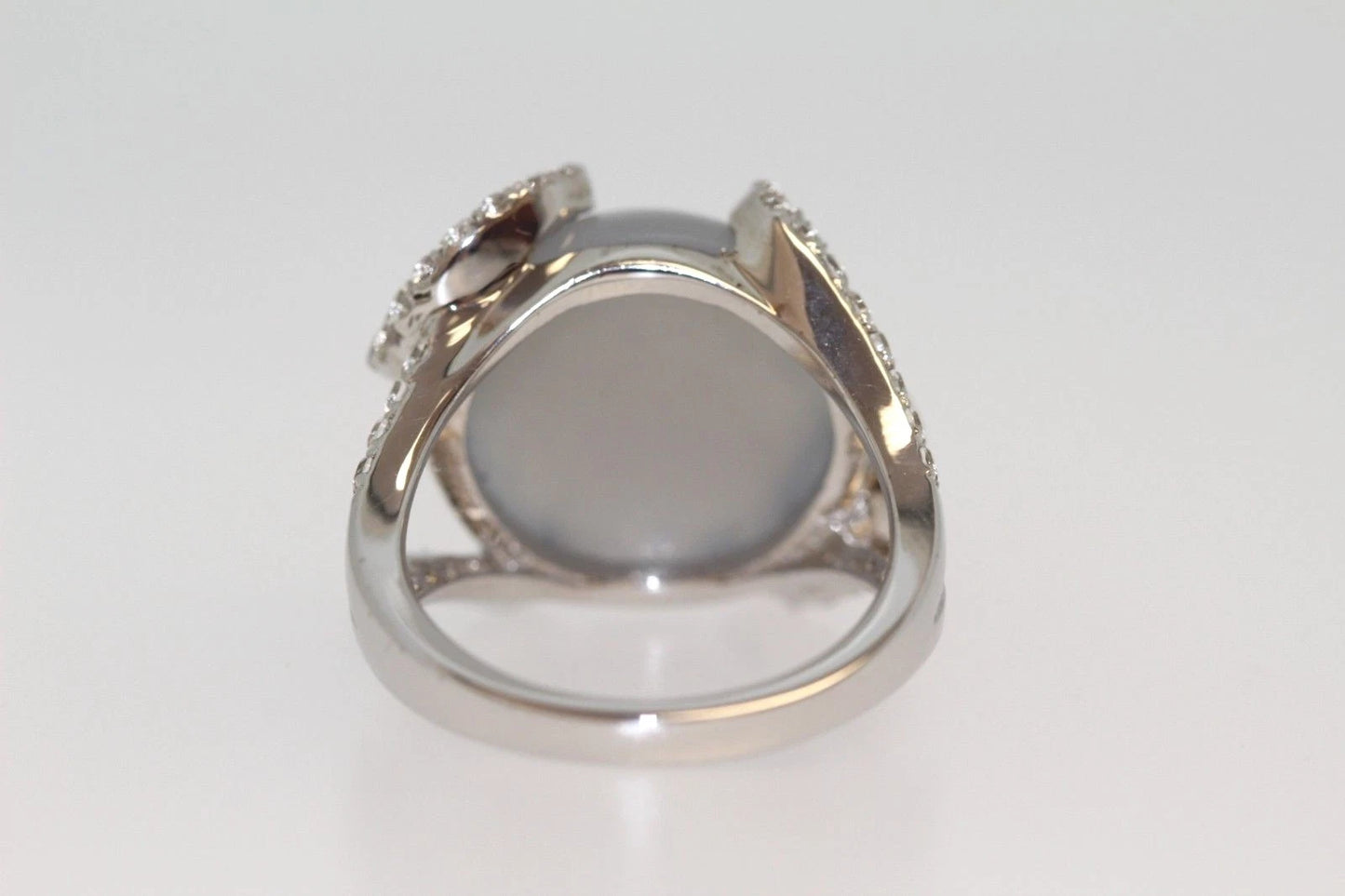 925 Blue Chalcedony - White Topaz Ring - 1DOT41 cts