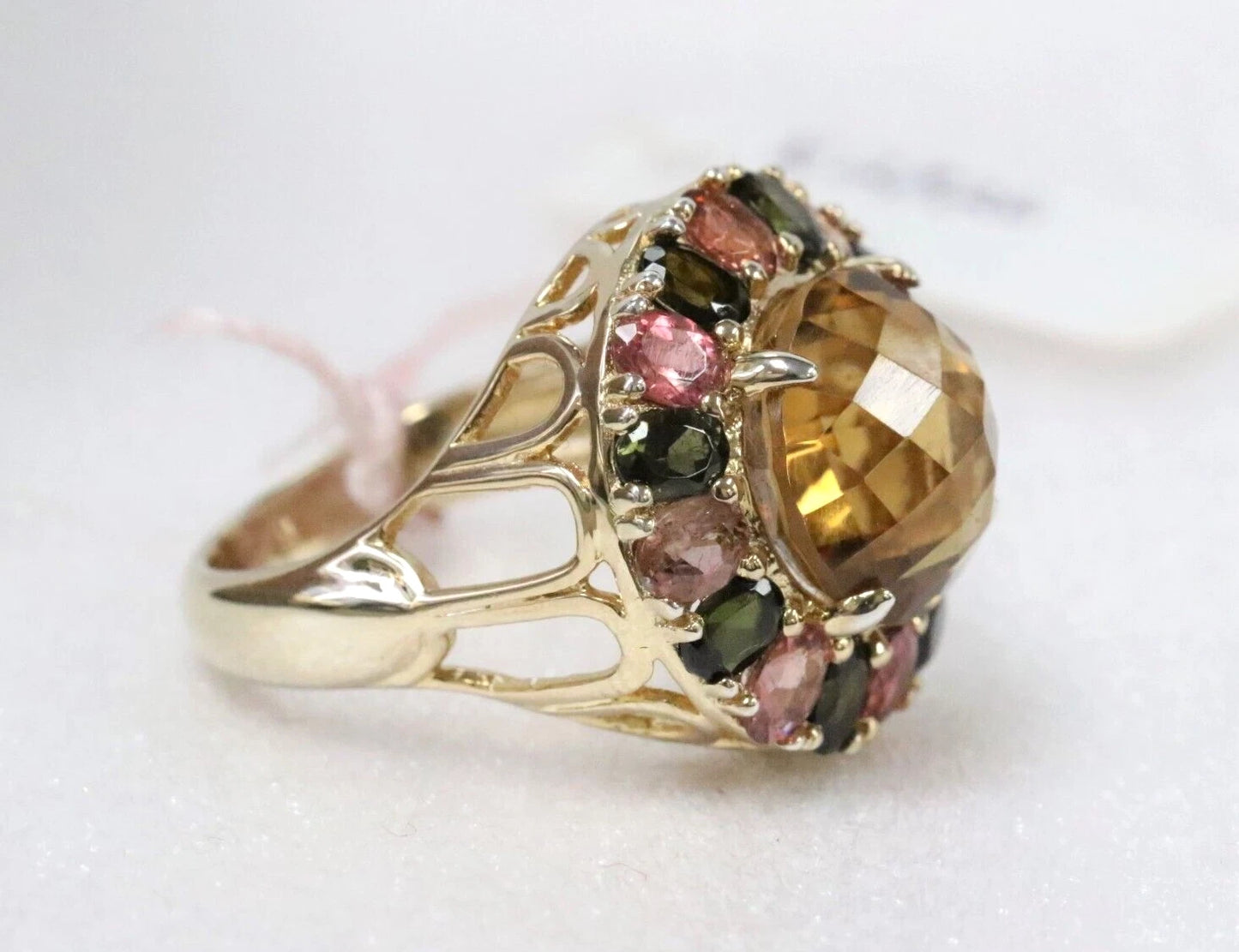Tourmaline - Cognac Quartz Ring