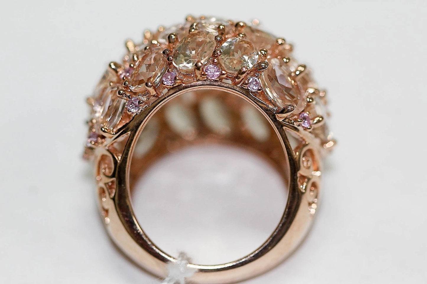 DOT925 Rose Vermeil - Pink Sapphire - Morganite Ring DOT