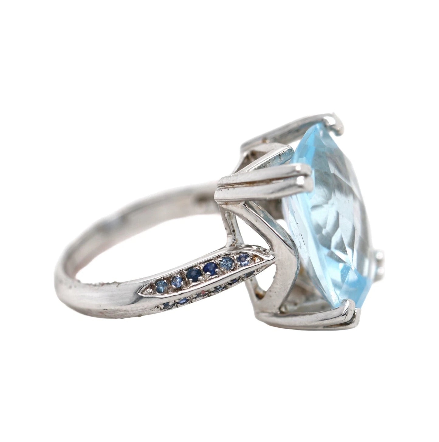 DOT925 Sterling Silver - Blue Sapphire - Sky Blue Topaz Ring DOT