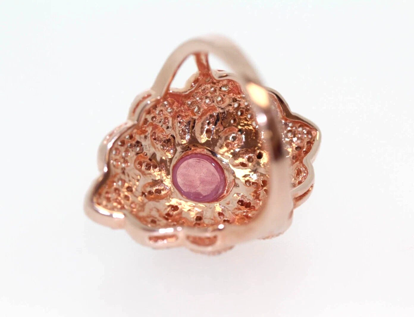 Red Corandum - White Topaz Ring