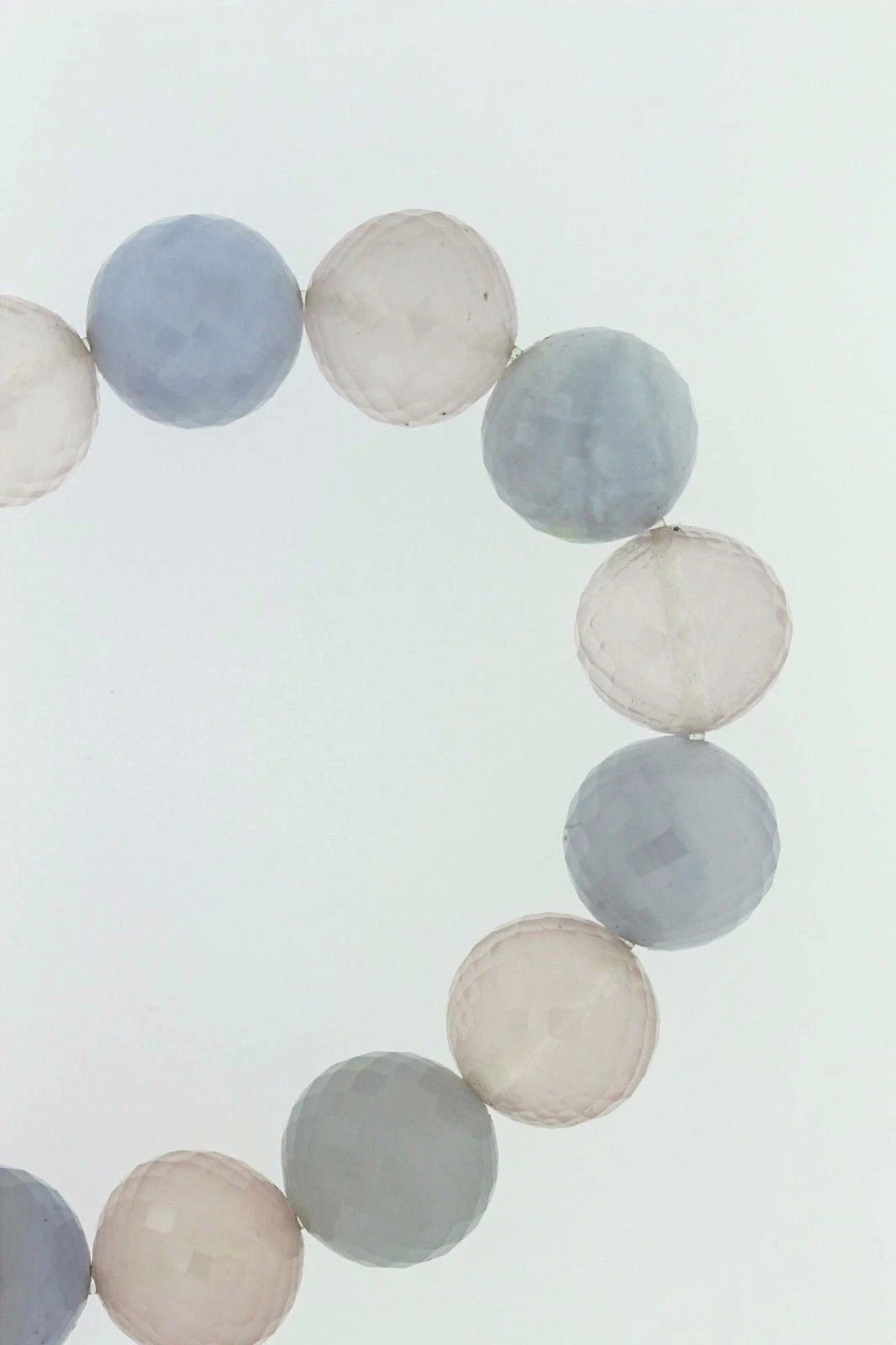 Rose Quartz - Blue Chalcedony Stretch Bracelet -190.00 cts
