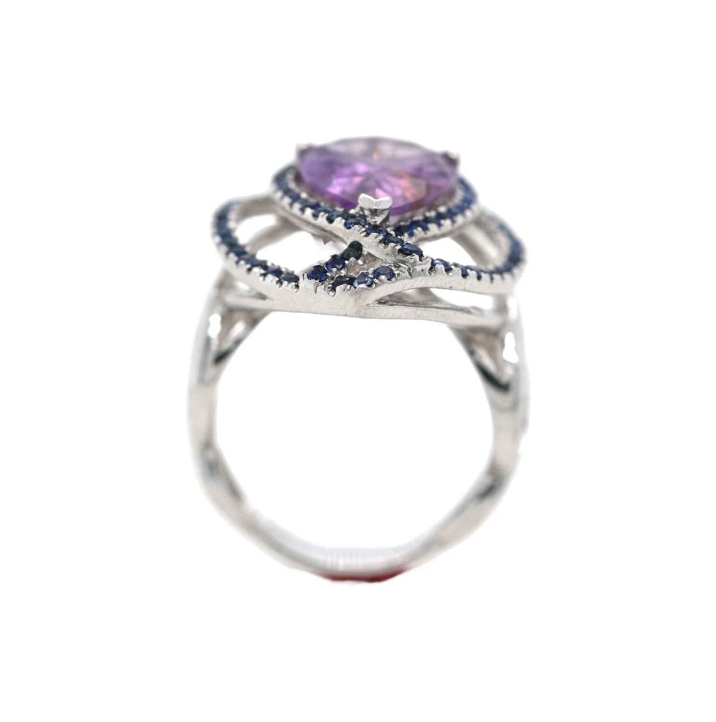 Amethyst- Sapphire - 925 Silver Ring
