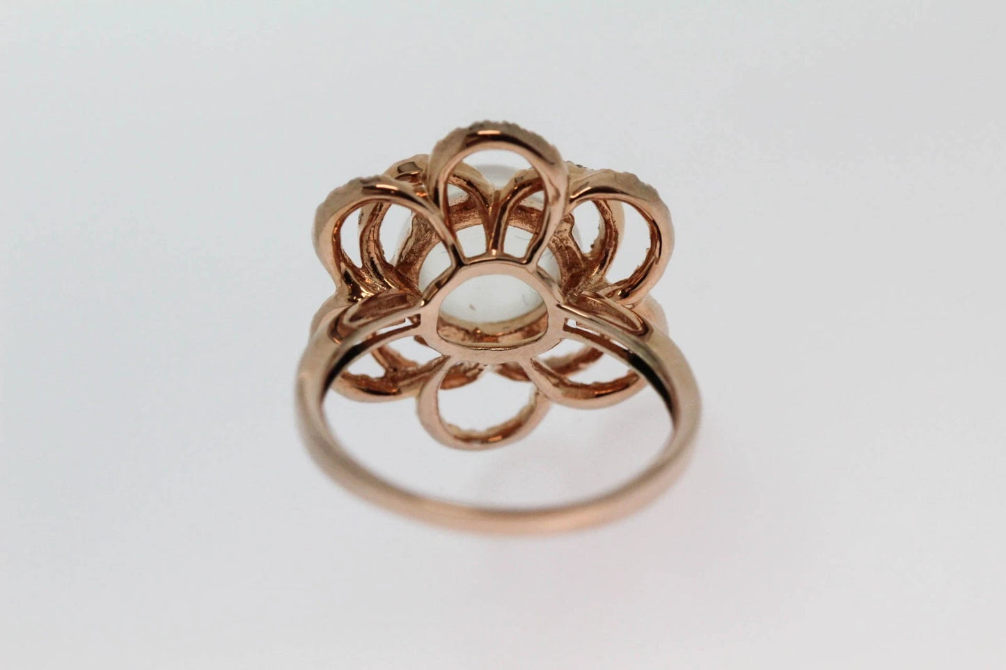 .925 Vermeil Moonstone - White Topaz Ring.