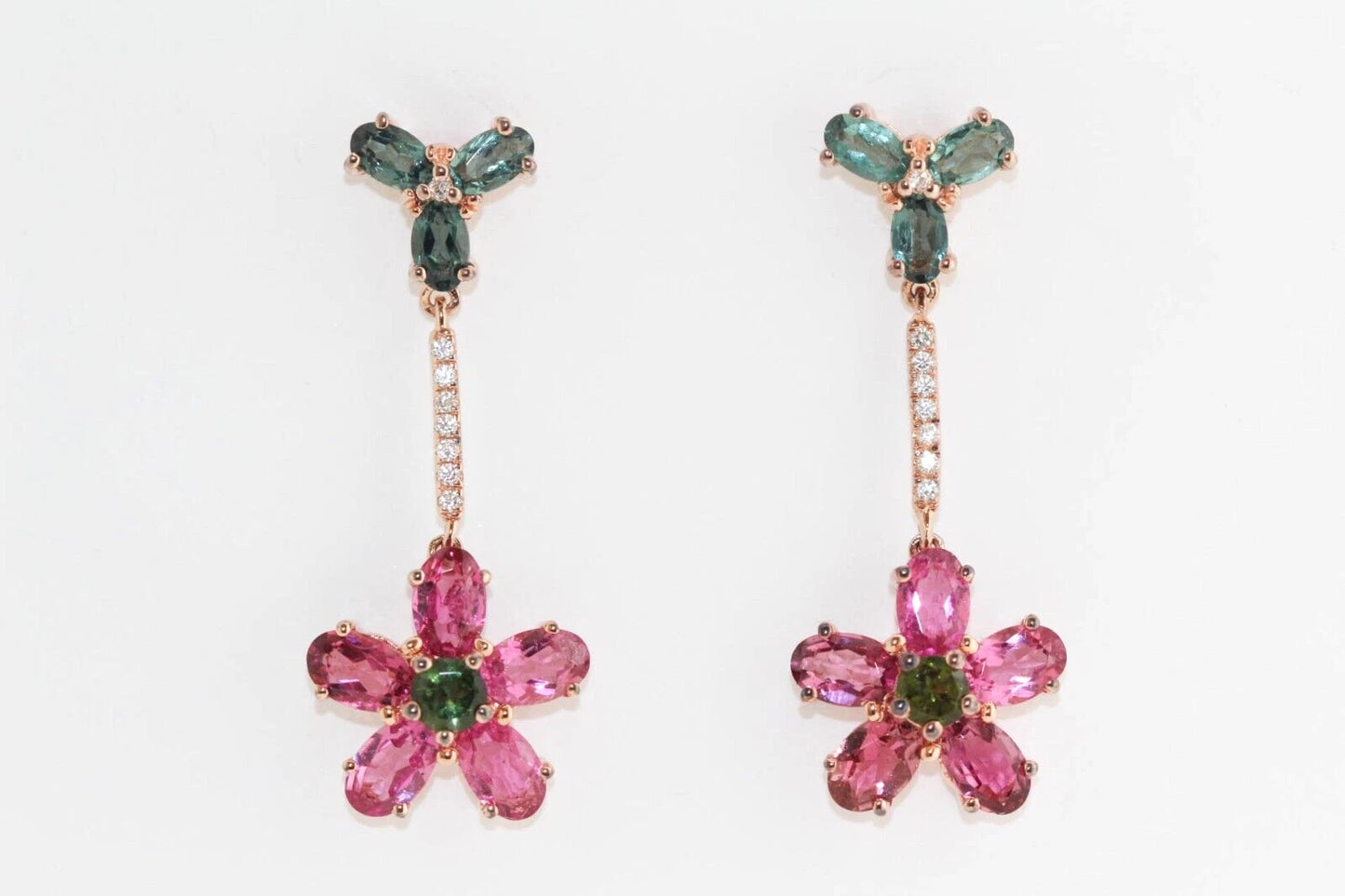 Tourmaline- White Topaz Earring