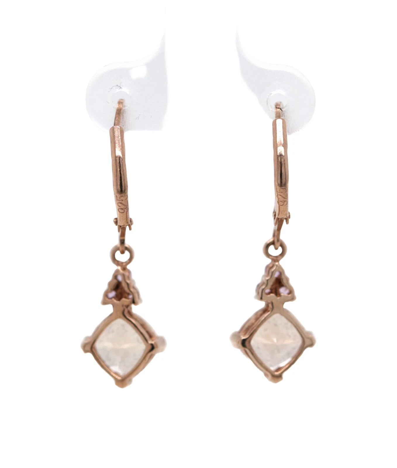Morganite- Pink Sapphire Lever back Earring