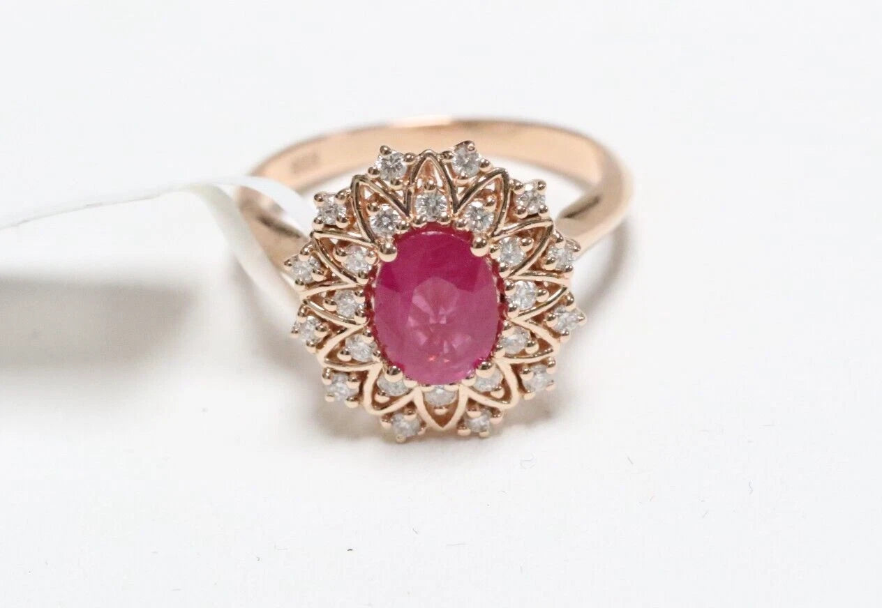 Attractive Burma Ruby with Diamond Ring