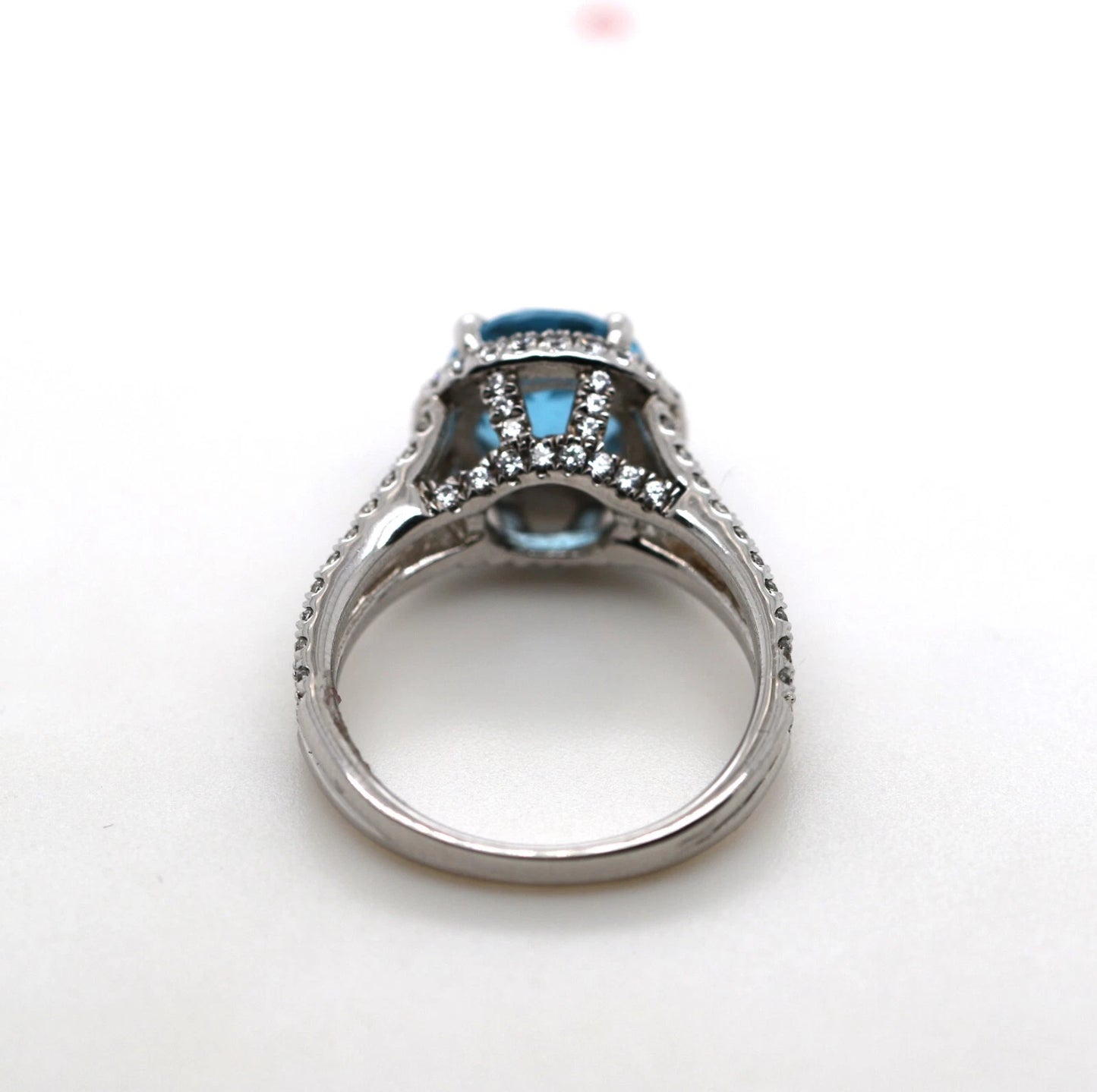 Swiss Blue Topaz - White Topaz Ring