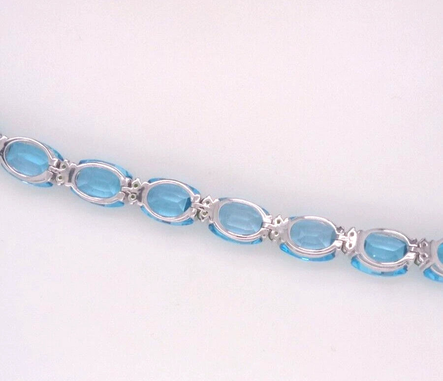 Blue Topaz- Chrome Diopside Bracelet