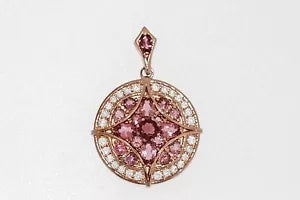 Pendant-925 Vermeil Pink Tourmaline - White Topaz Pendant- 5DOT65 cts