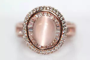 Ring-Moonstone - White Topaz Ring