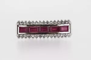 Ring-925 Glass Filled Ruby East West Ring -6DOT01 cts