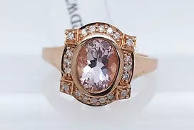 Ring-Morganite - Diamond Ring