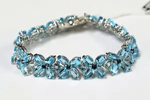 Bracelet-Blue Topaz- Sapphire- Silver Bracelet
