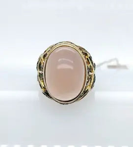 Ring-Rose Quartz- Diopside- White Topaz Ring