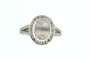 Ring-925 Rose Quartz - White Topaz Ring -5DOT45 cts