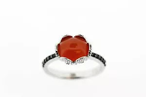 Miscellaenous-925 SS Orange Chalcedony - Black Spinel Set -11DOT55 cts