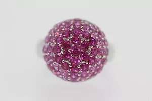 Ring-DOT925 Sterling Silver - Colors Of Pink Corandum Ring DOT