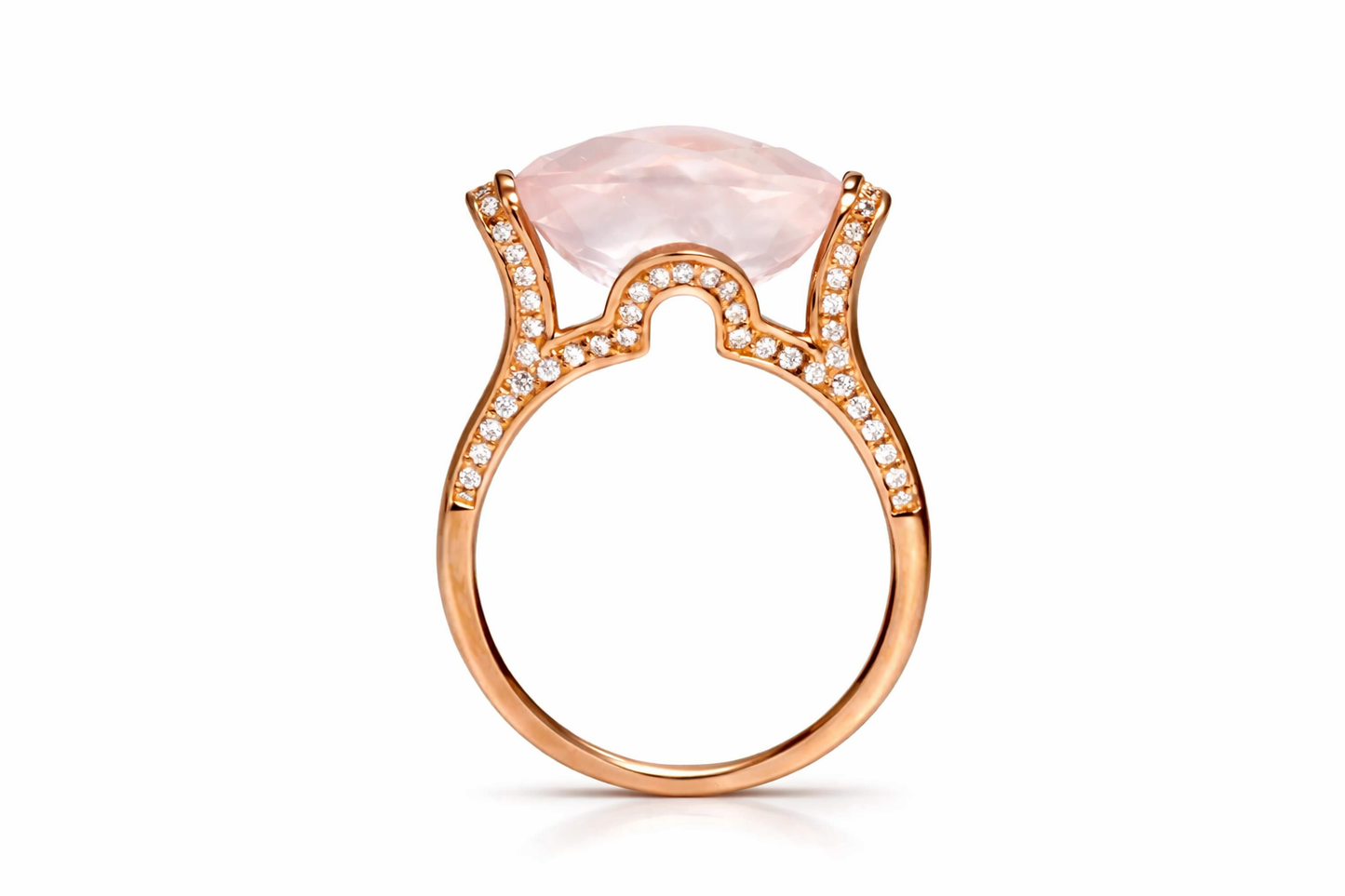 Rose Quartz - White Topaz Ring
