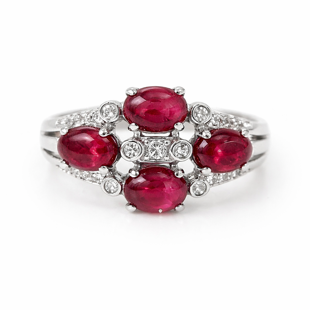 Tourmaline - White topaz Ring