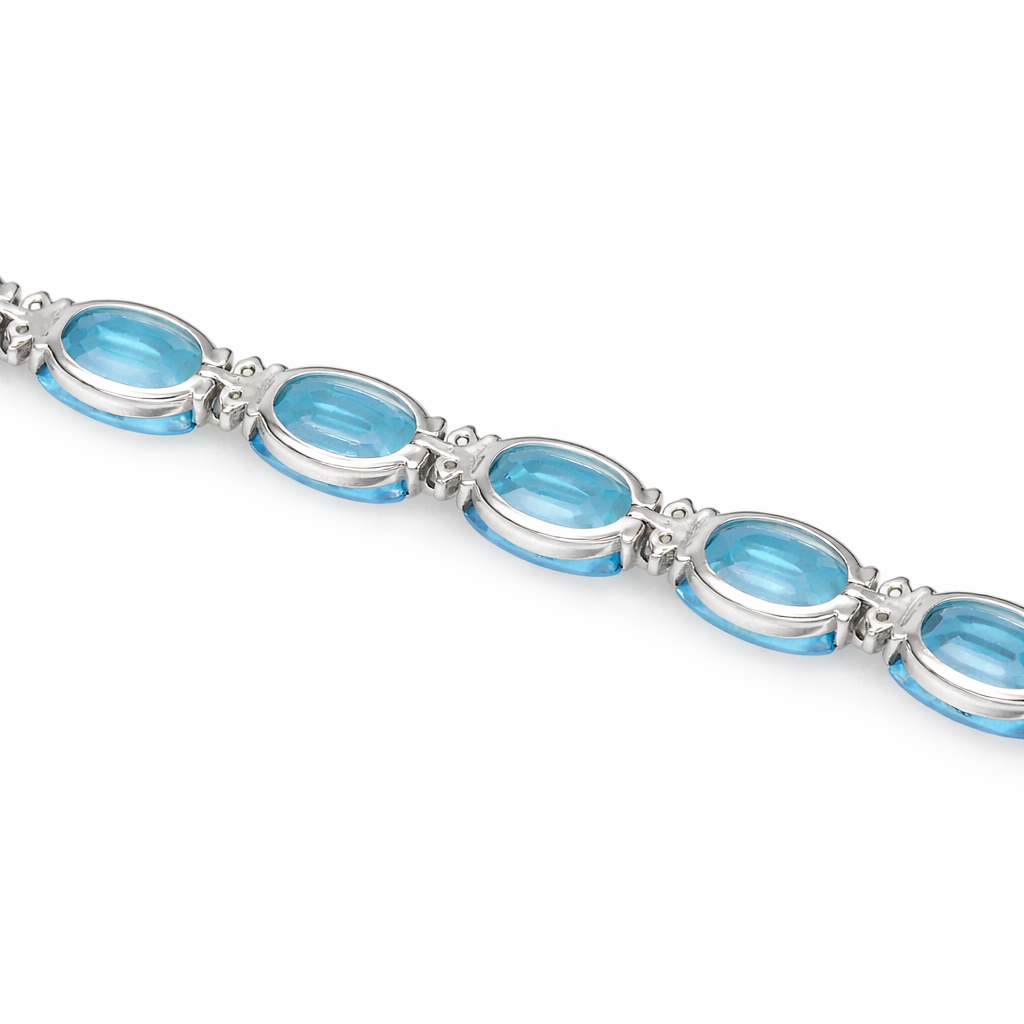 Blue Topaz- Chrome Diopside Bracelet